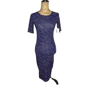Lularoe Julia Dress Women's XXS 2XS Multi color Knee Length‎ Stretch (1013)